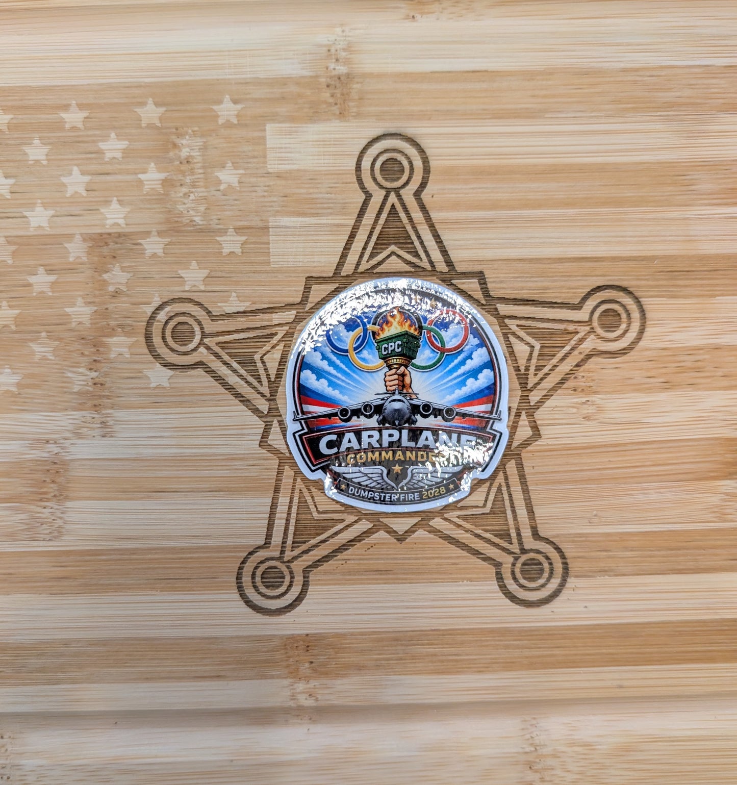 Carplane Commander "Dumpster Fire 2028" Sticker (2")