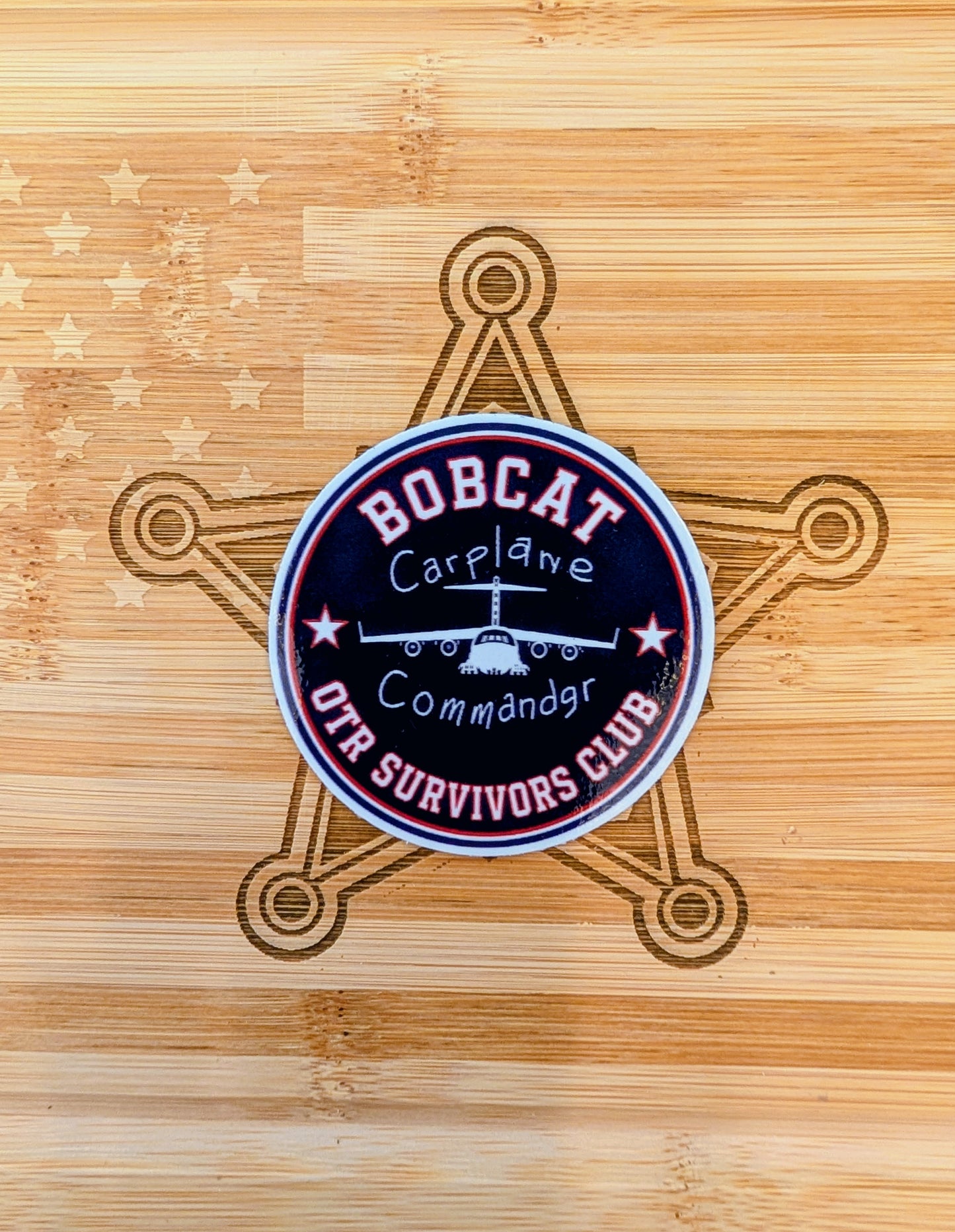 Bobcat Carplane Commander OTR Survivors Club Sticker (2.5")